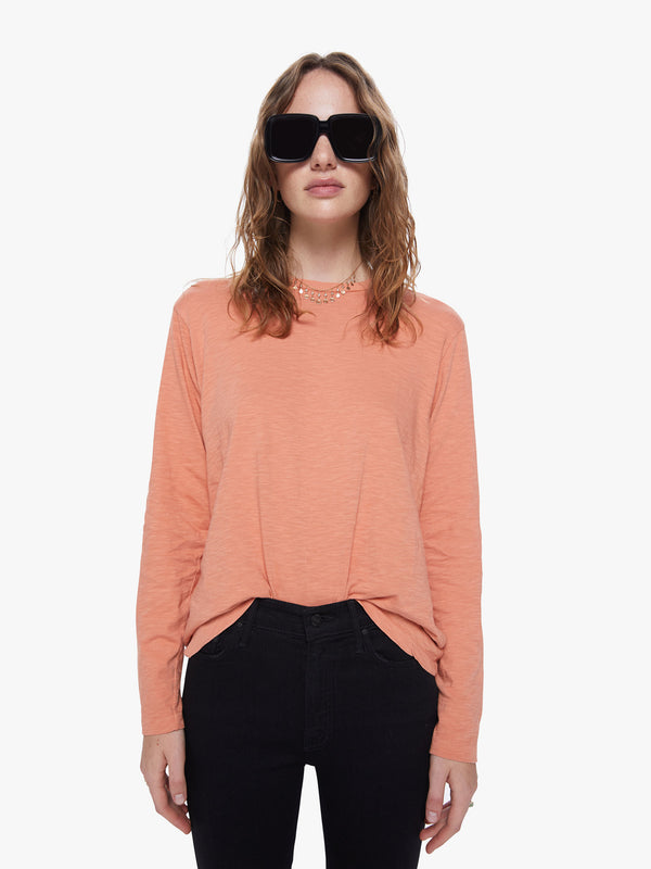 Velva Sheen Rolled Long Sleeve Tee - Copper